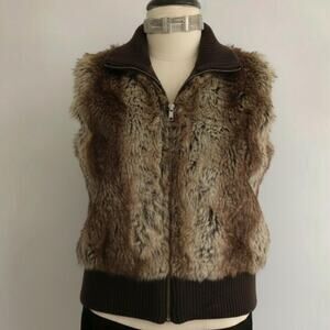 Slavic Bimbo Tiger Print Fur Vest Indie Sleaze Y2K